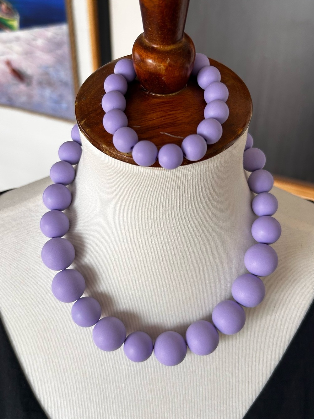 NEW MAREA by Máxima Designs Lavender Beaded Necklace & Bracelet Set